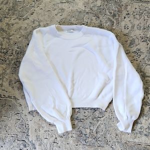 White cropped knit sweater